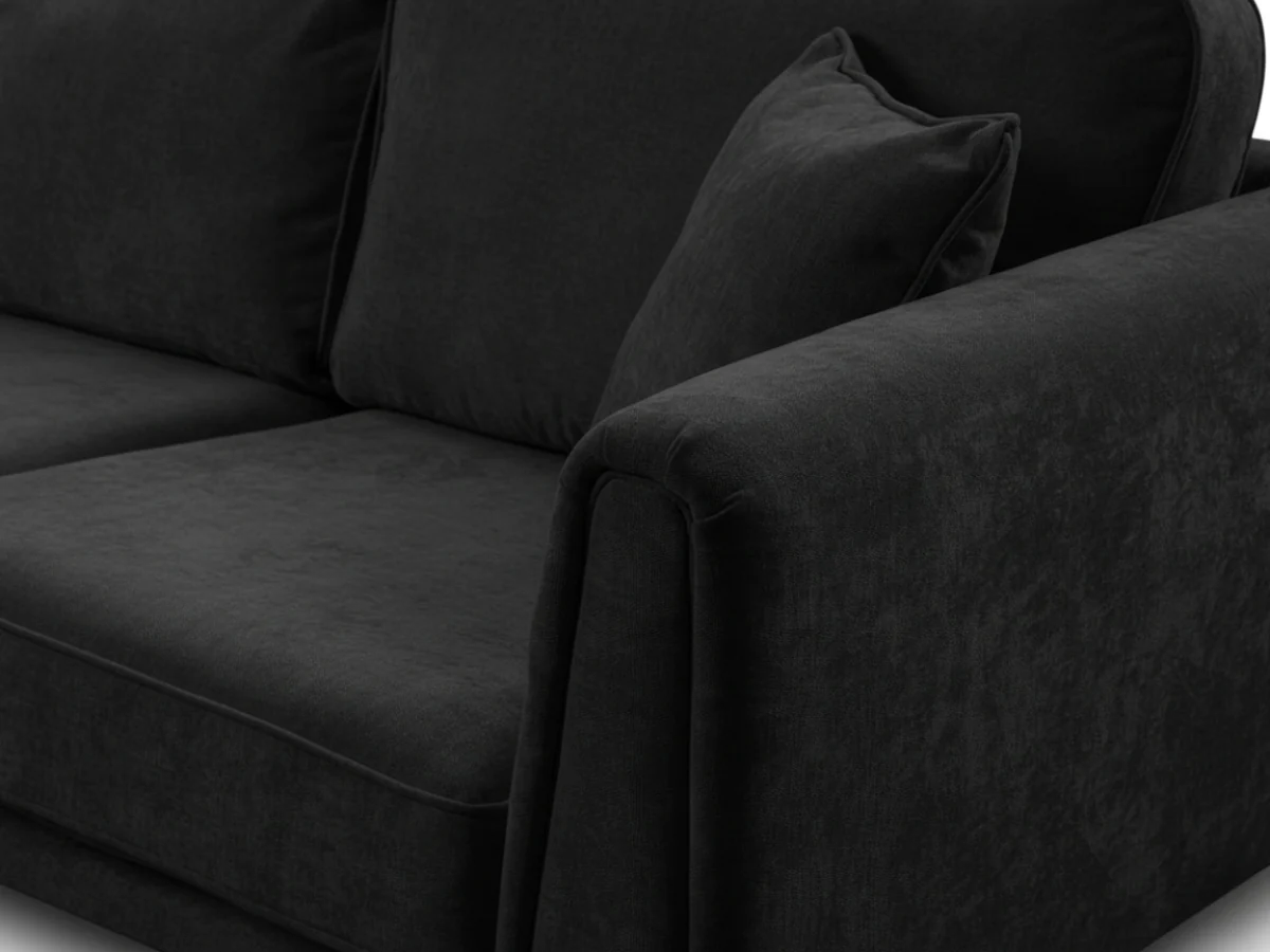 Ascot Black Corner Sofa Boston Fabric - Image 4