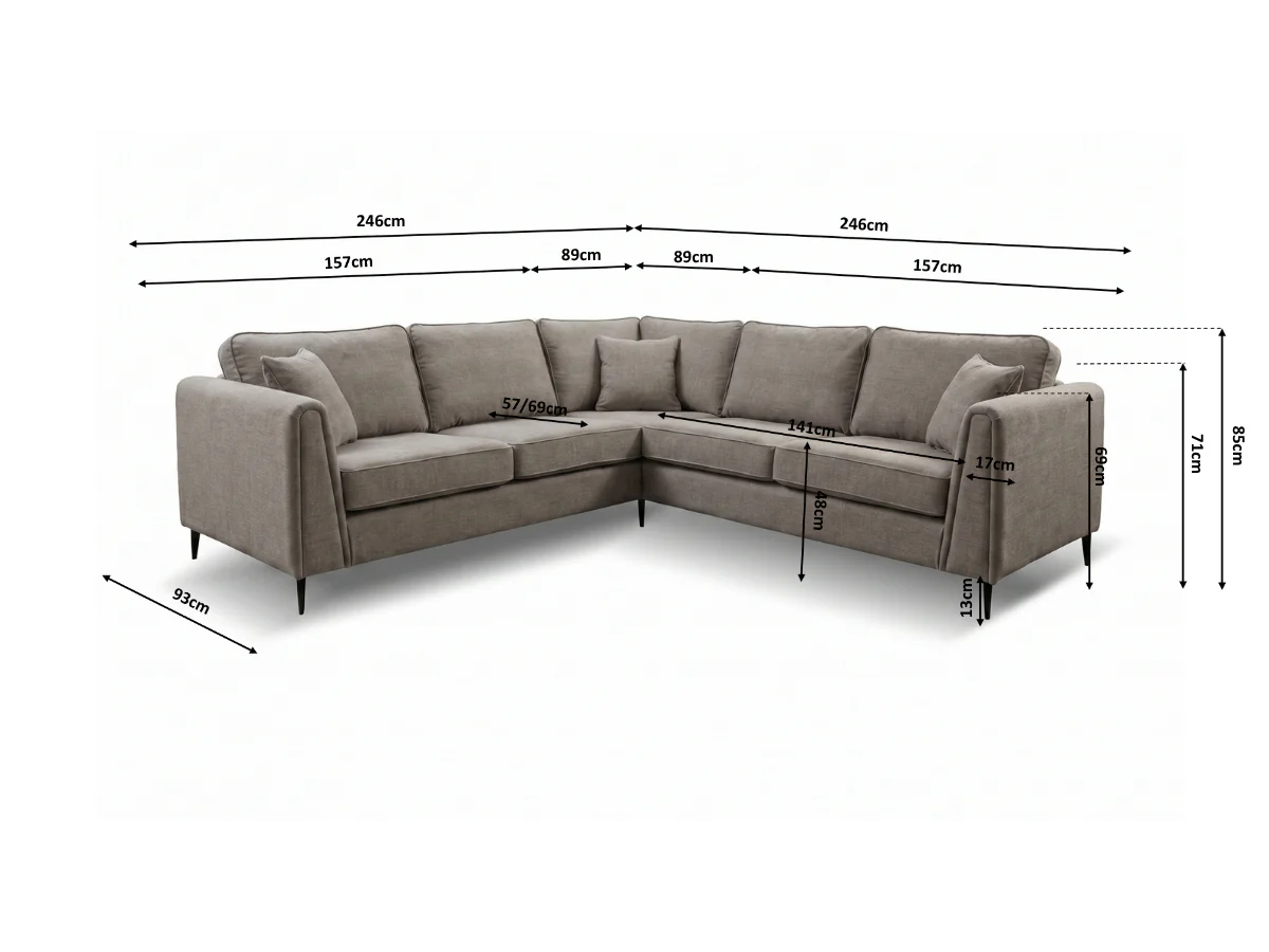 Ascot Chocolate Corner Sofa Boston Fabric - Image 4