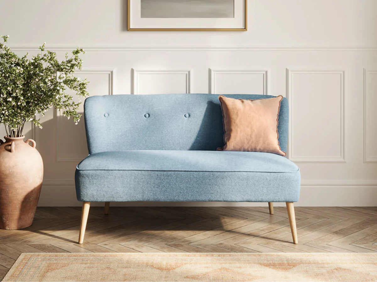 Beau Cornflower 2 Seater Sofa Blue Fabric - Image 2