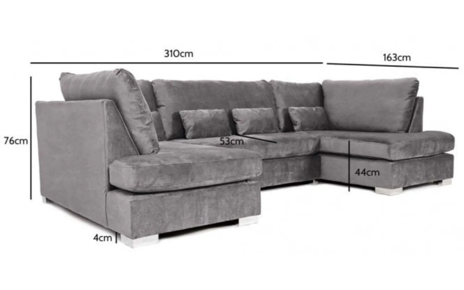 Belgravia U Shaped Sofa Plush Velvet - Image 5