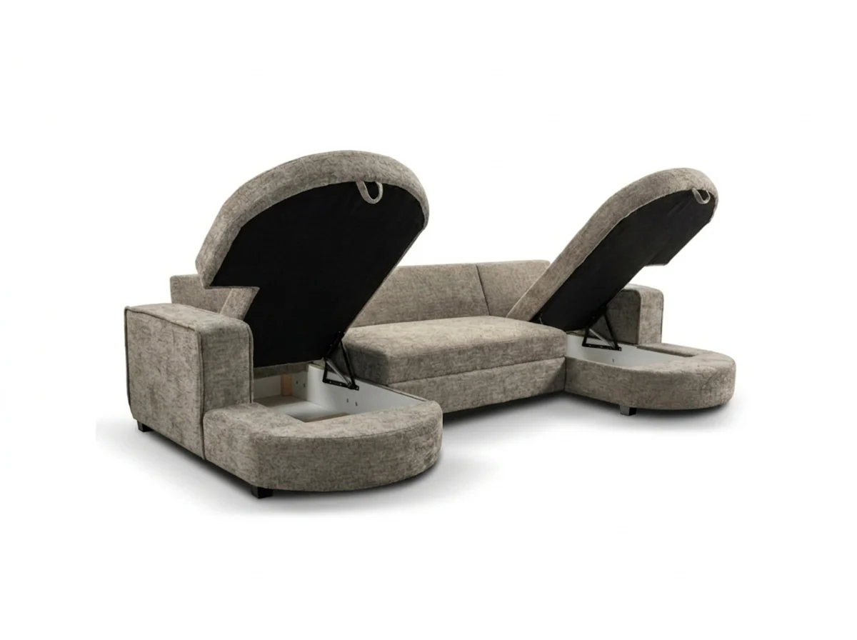 Belrosa Enzo U Shaped Sofa Bed with Storage - Image 3