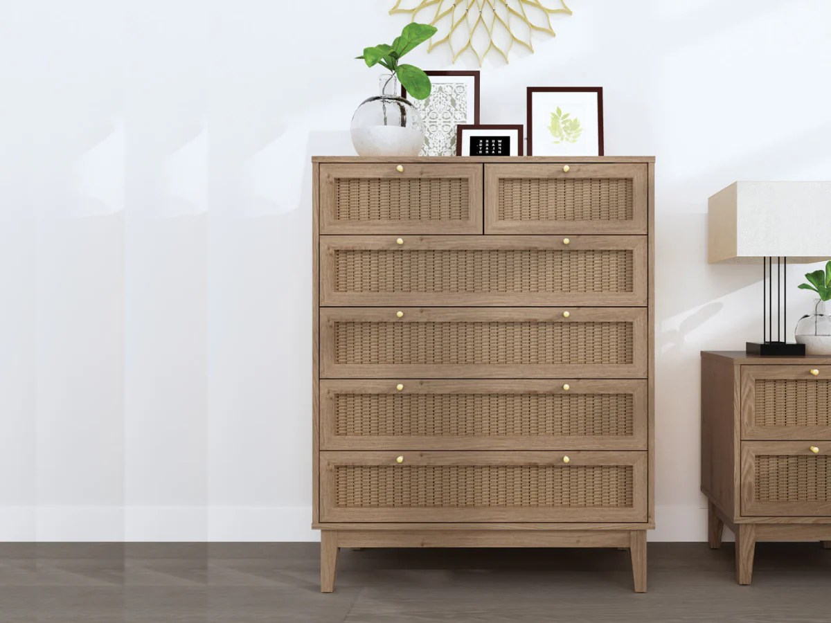 Bordeaux 6 Drawer Chest Oak - Image 2
