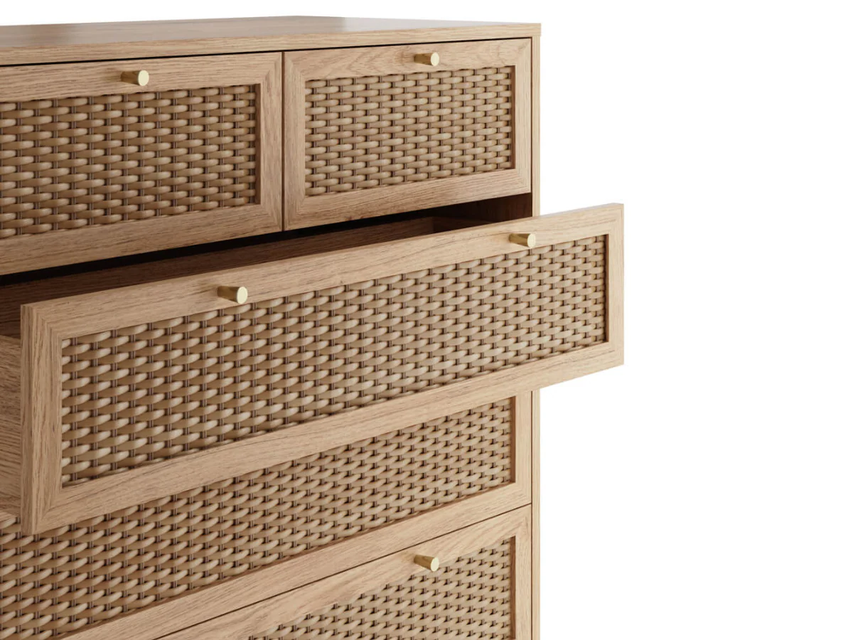 Bordeaux 6 Drawer Chest Oak - Image 3