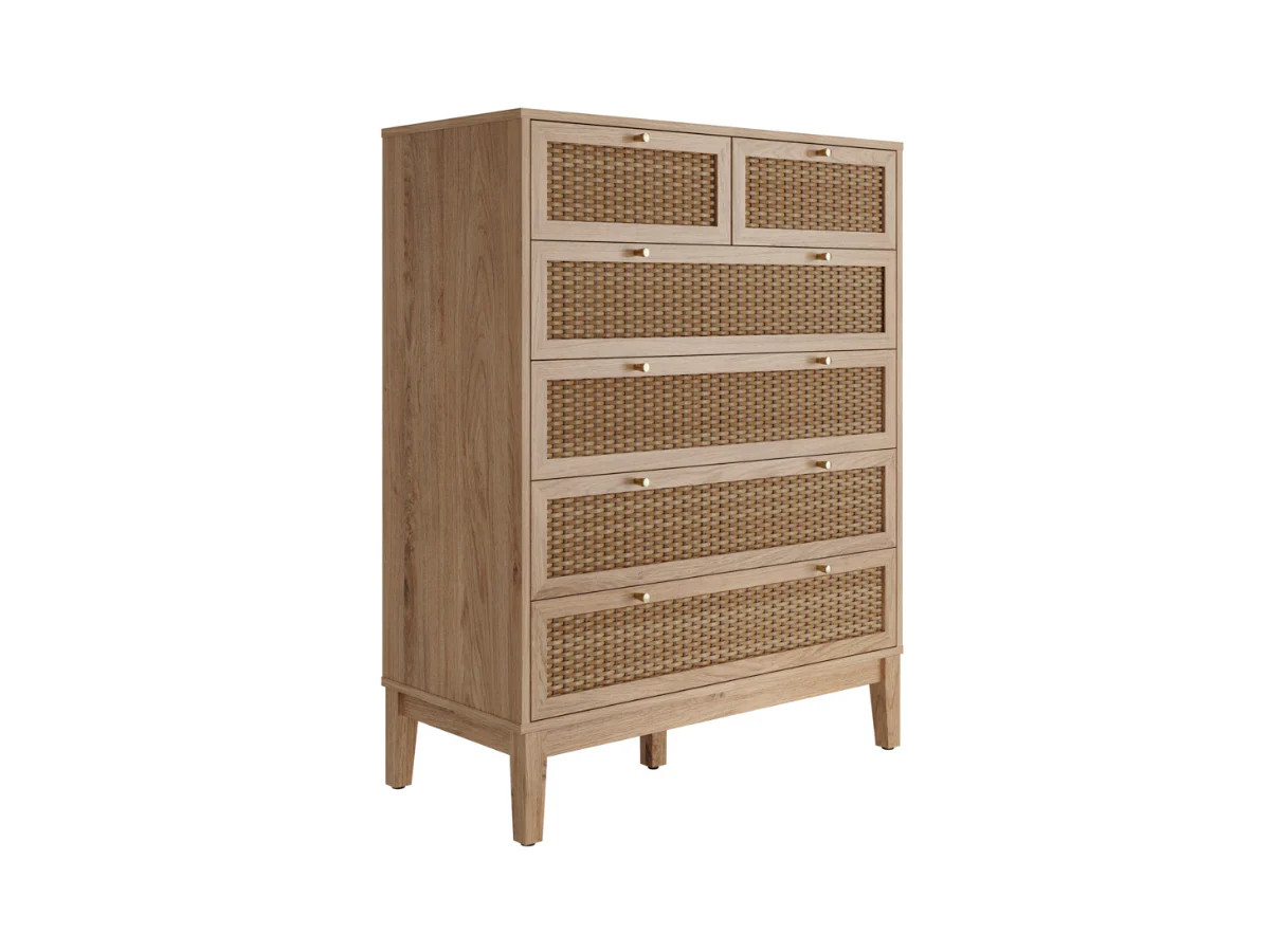 Bordeaux 6 Drawer Chest Oak - Image 4