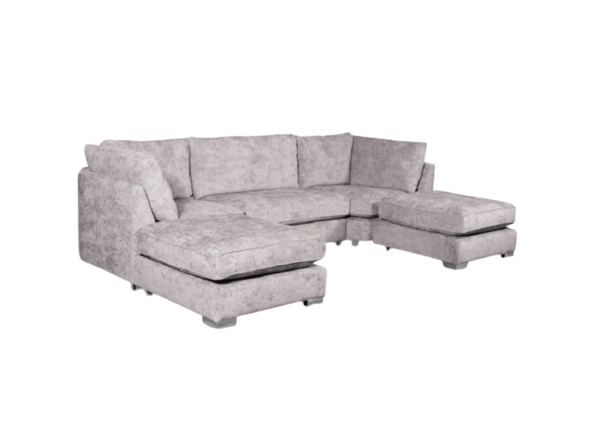 Brixton U Shape Corner Sofa Truffle Chenille - Image 2