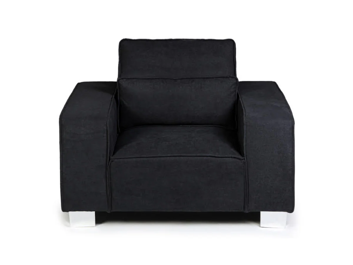 Broadgate Armchair with Cushion Black Kensington Fabric