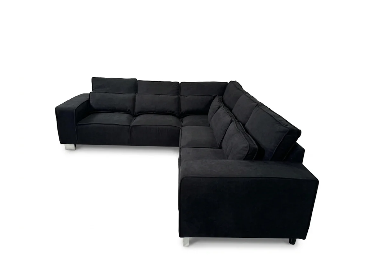 Broadgate Corner Sofa Black Kensington Fabric - Image 3