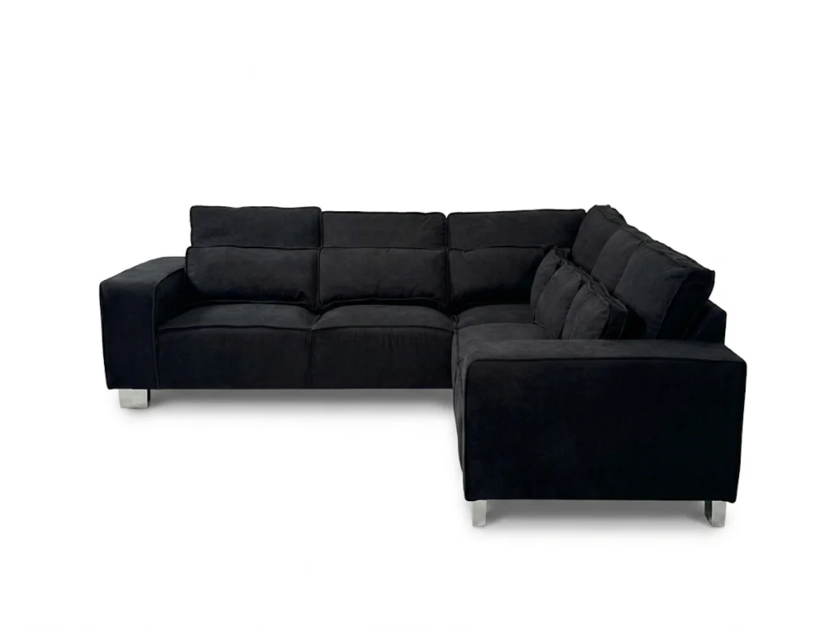Broadgate Corner Sofa Black Kensington Fabric - Image 4