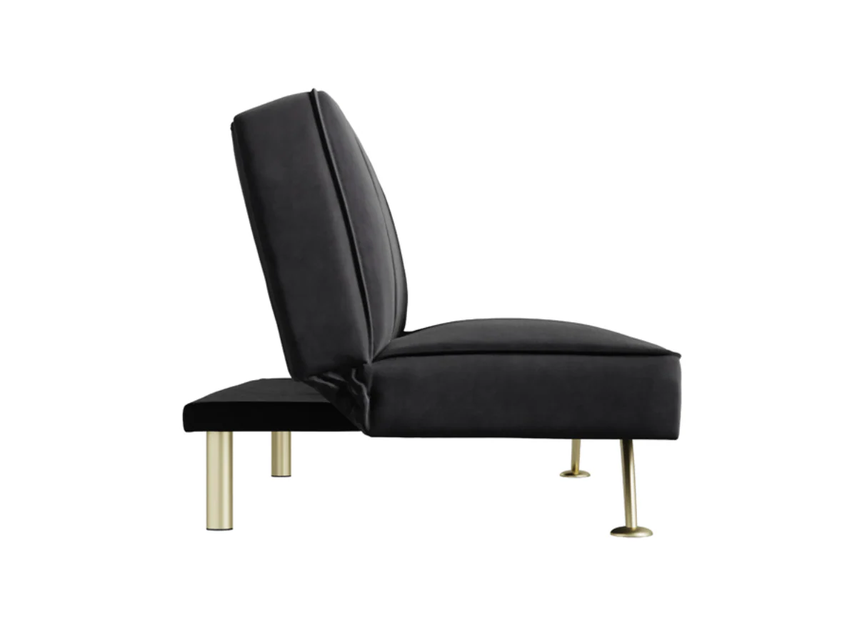 Burlington Sofa Bed Black Plush Velvet - Image 4