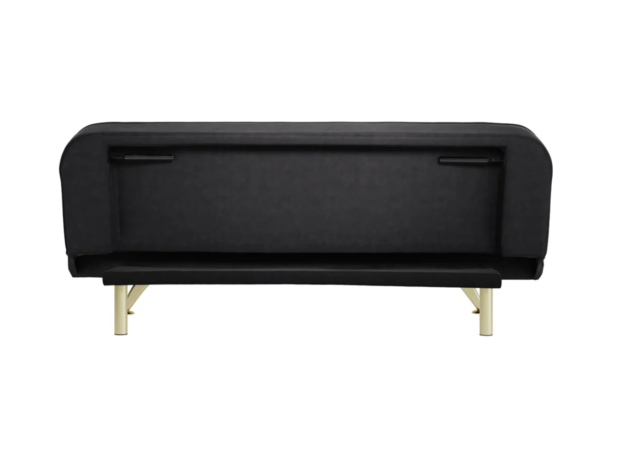 Burlington Sofa Bed Black Plush Velvet - Image 5