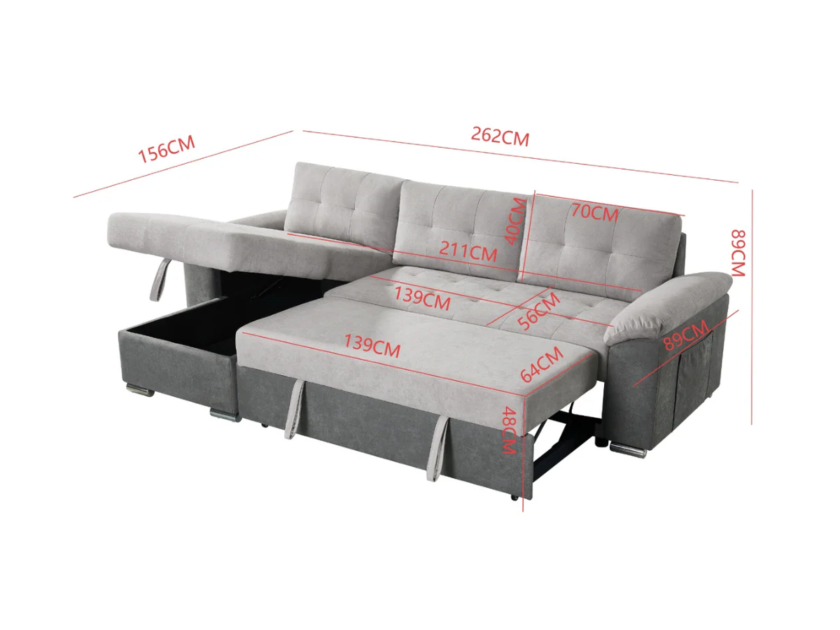 Dover Corner Sofa Bed with Storage - Image 3
