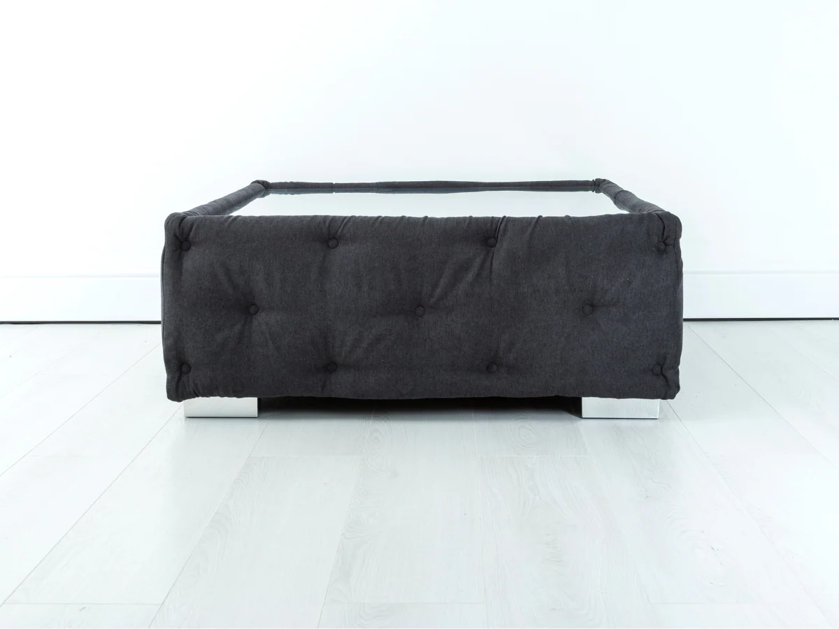 Carnaby Black Footstool with Glass Top - Image 2