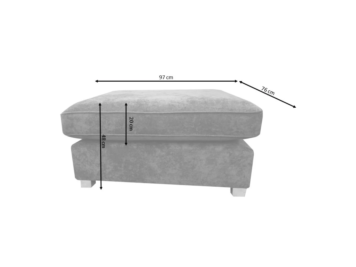 Carnaby Small U Shaped Sofa with Footstool Black - Image 4