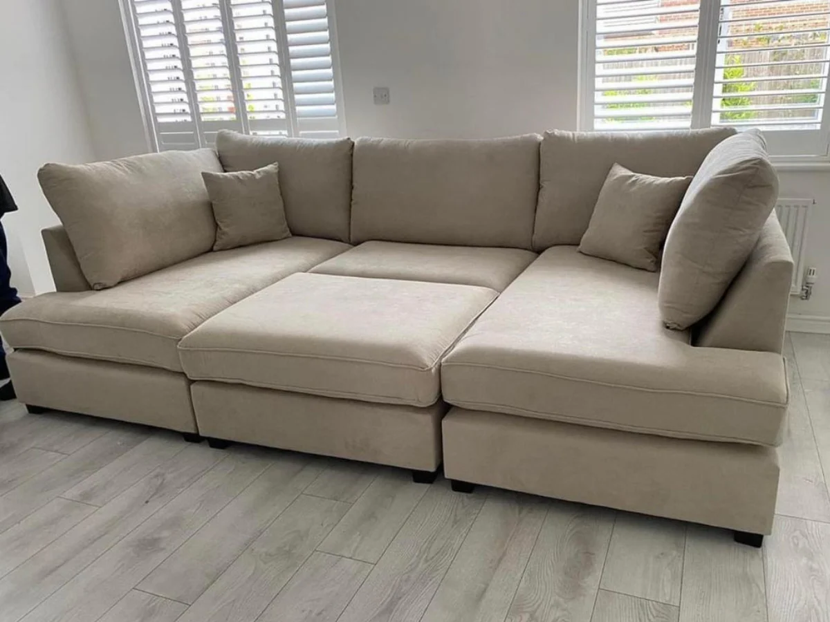 Carnaby Small U Shaped Sofa with Footstool - Image 10