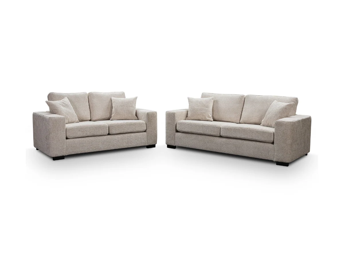 Chestnut 3+2 Sofa Set Cream Enzo Fabric
