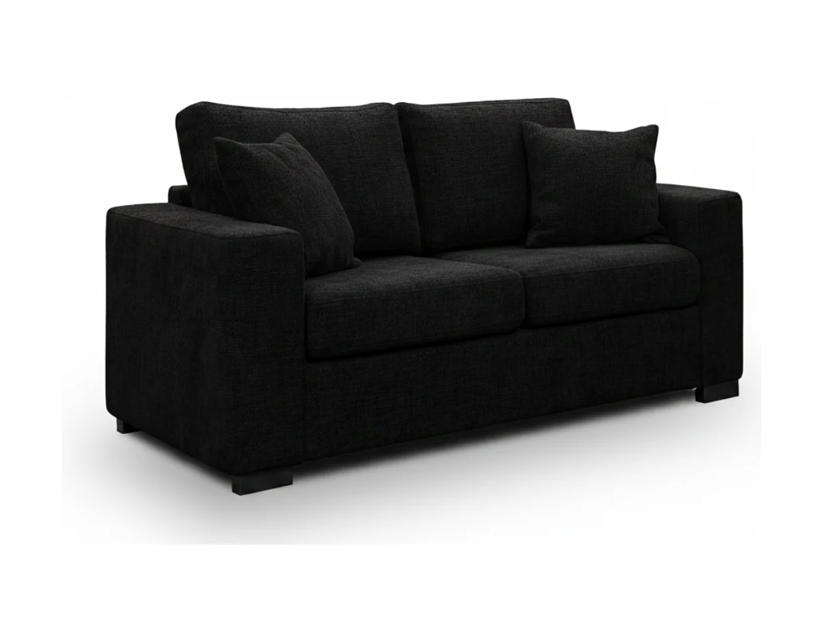 Chestnut Black 2 Seater Sofa Enzo Fabric