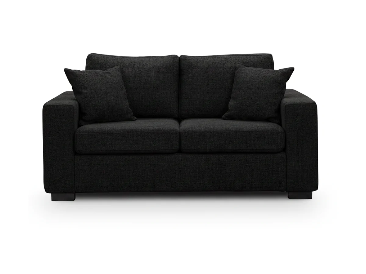 Chestnut Black 2 Seater Sofa Enzo Fabric - Image 2