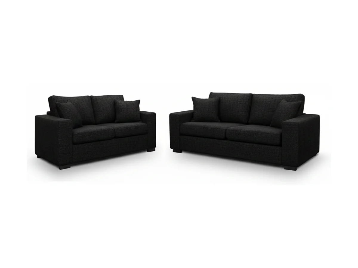 Chestnut Black 3+2 Sofa Set Enzo Fabric