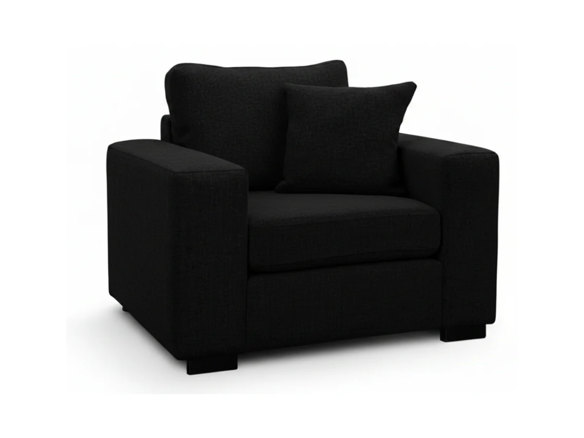 Chestnut Black Armchair with Cushion Enzo Fabric