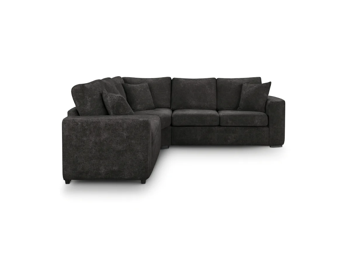 Chestnut Black Corner Sofa Enzo Fabric - Image 2