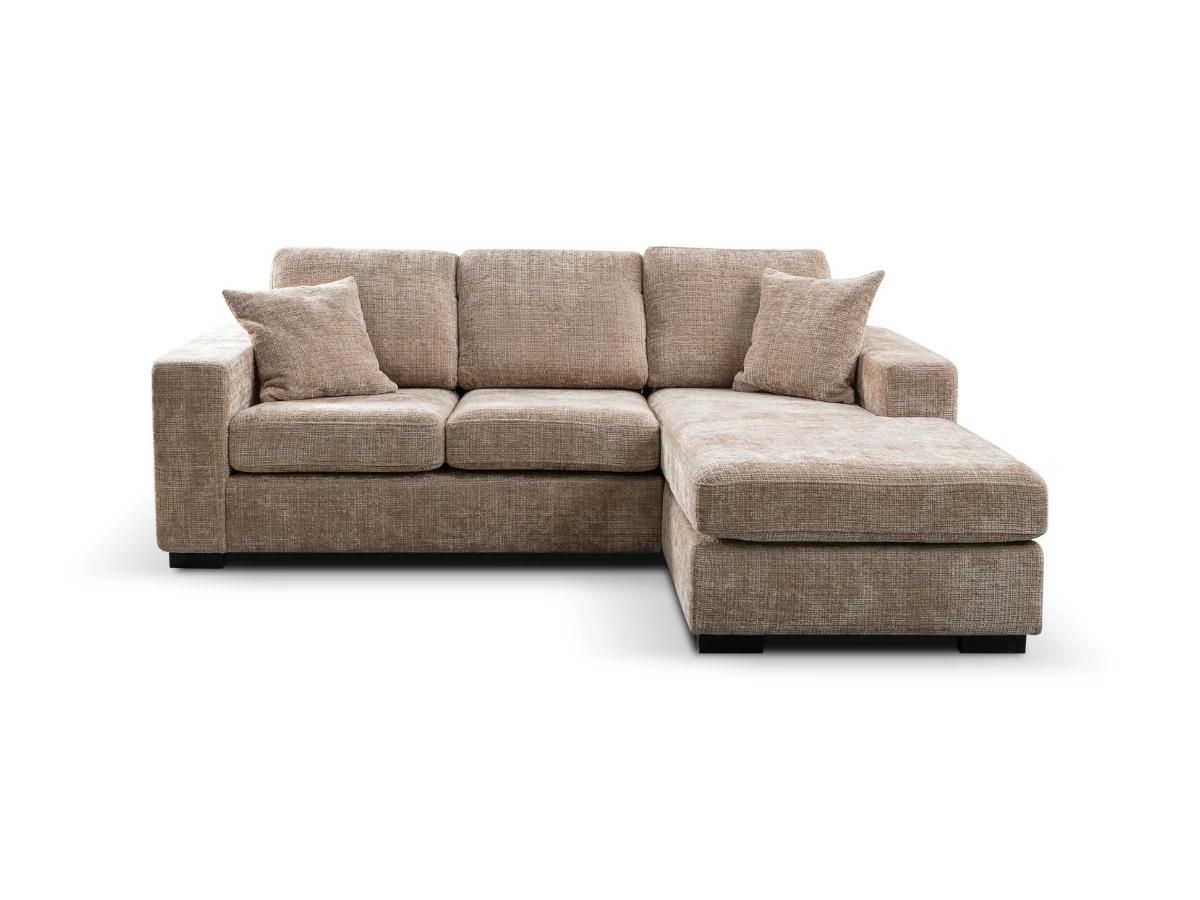 Chestnut Chaise Sofa Beige Enzo Fabric - Image 2