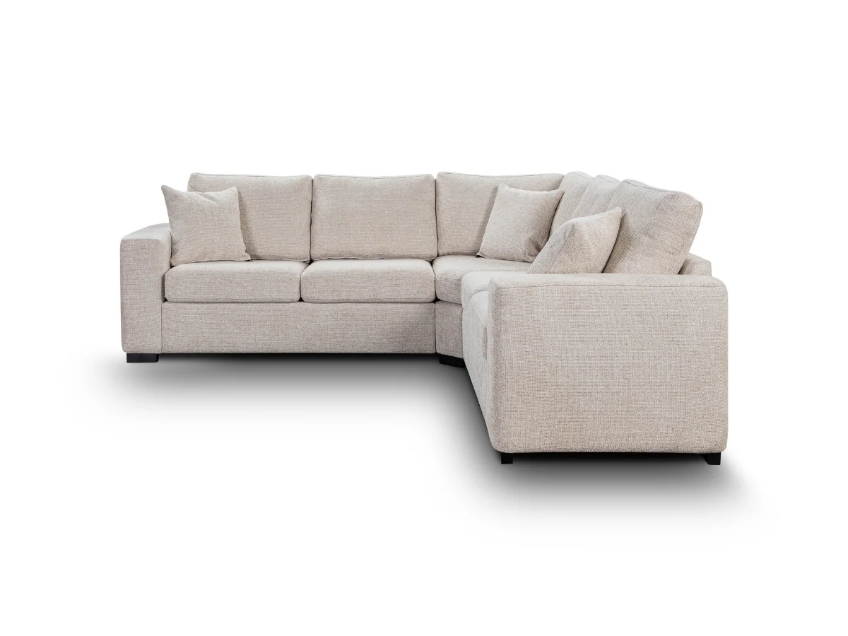 Chestnut Corner Sofa Bed Cream Fabric - Image 4