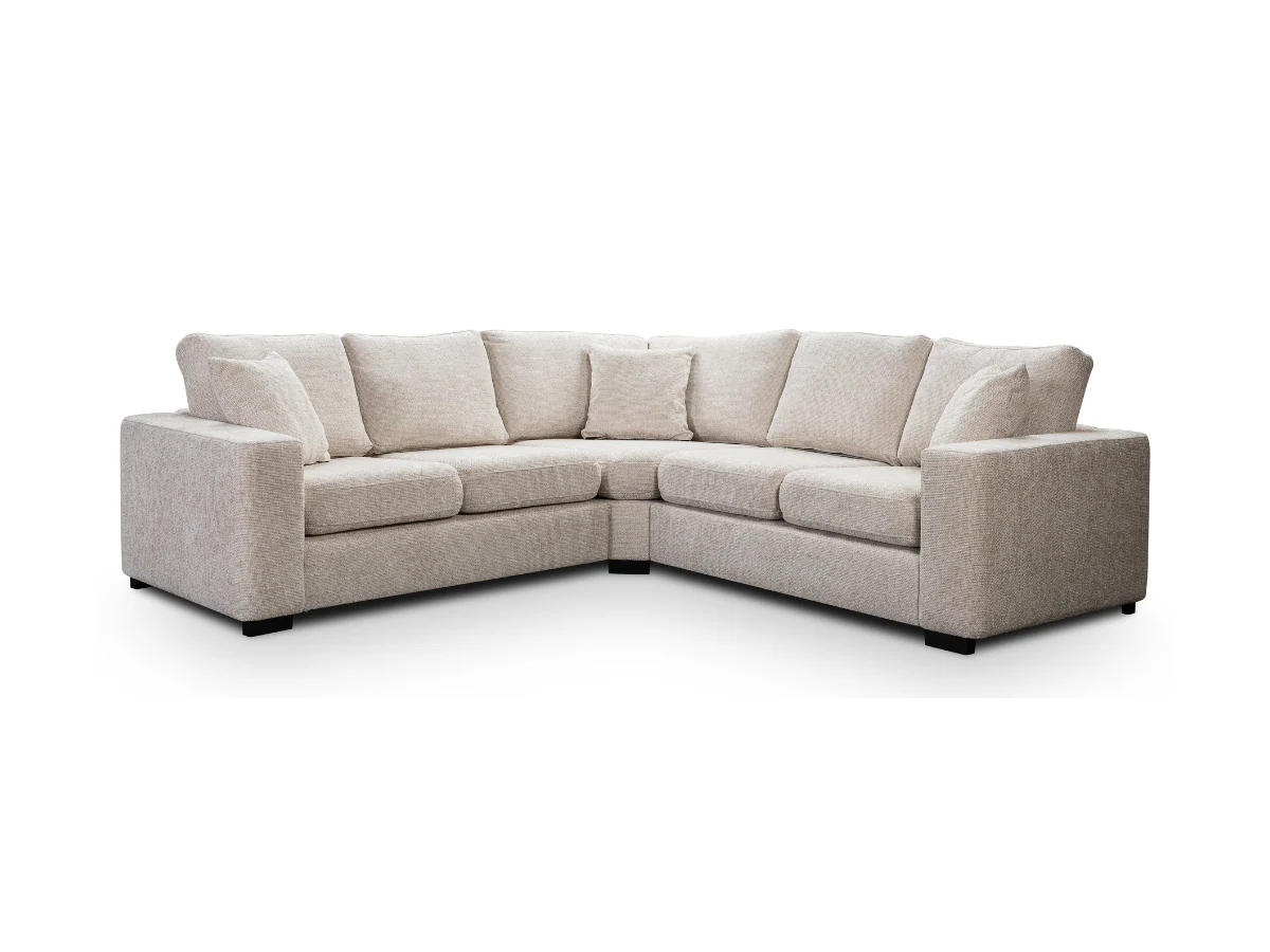 Chestnut Corner Sofa Cream Enzo Fabric