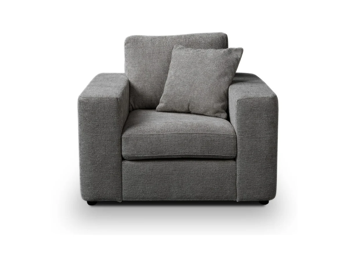 Chestnut Slate Armchair with Cushion Enzo Fabric