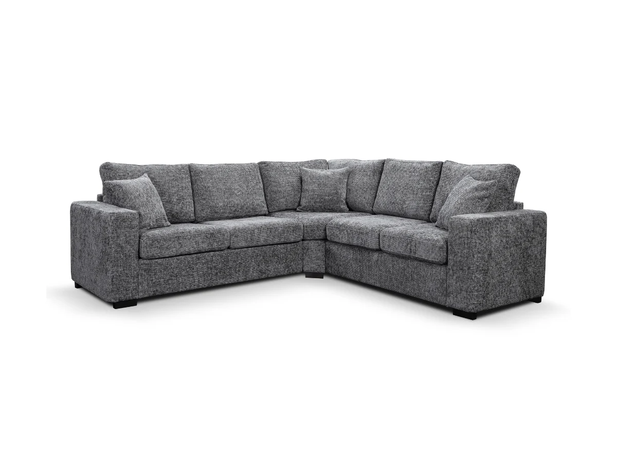 Chestnut Slate Corner Sofa Enzo Fabric