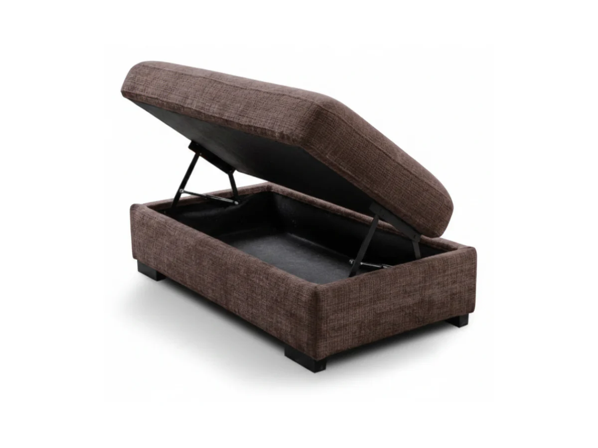 Chestnut Storage Footstool Enzo Fabric - Image 6