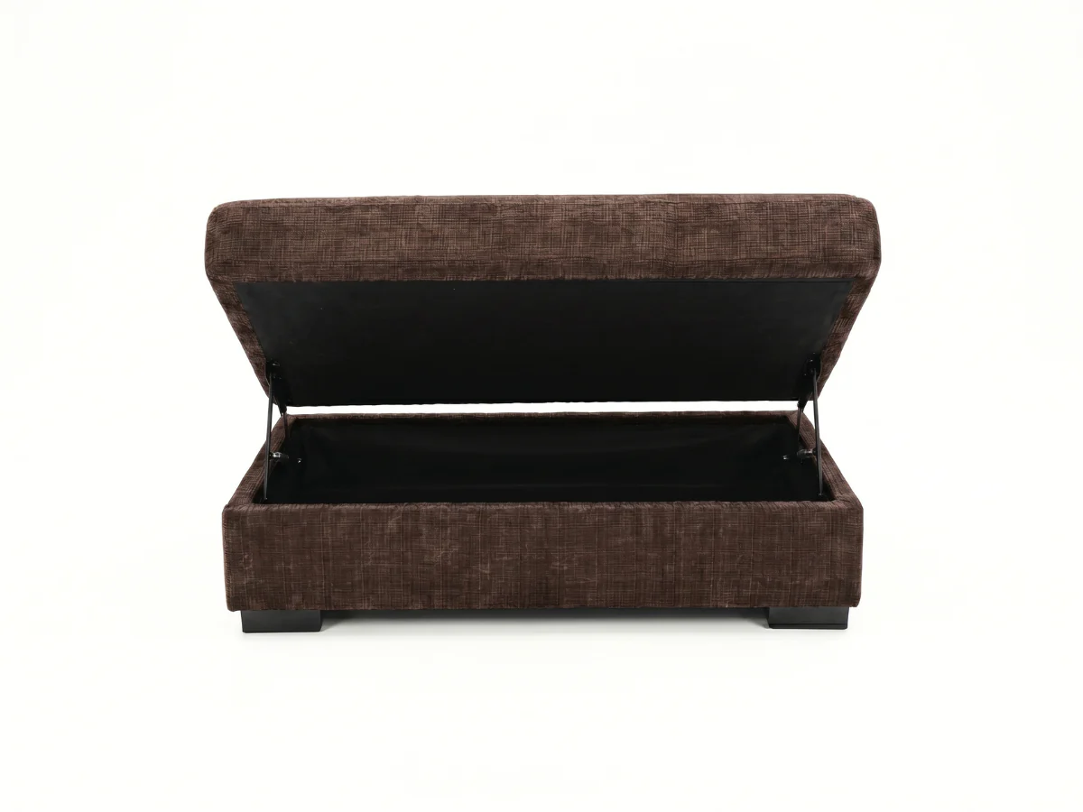 Chestnut U Shaped Sofa with Storage Footstool - Image 12