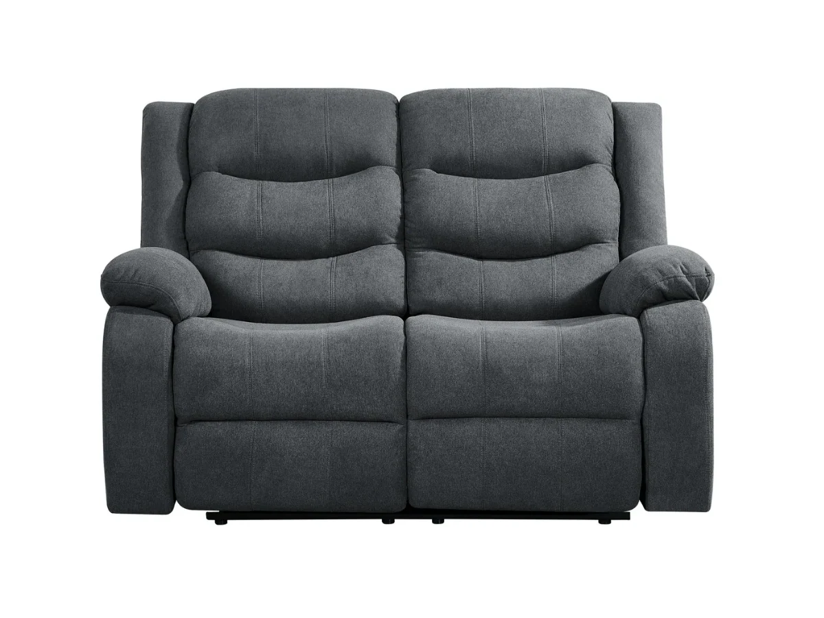Classic Recliner Sofa Set 3+2 Manual Grey Fabric - Image 8