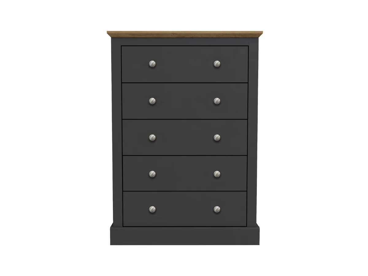 Devonshire Five Drawer Chest Charcoal