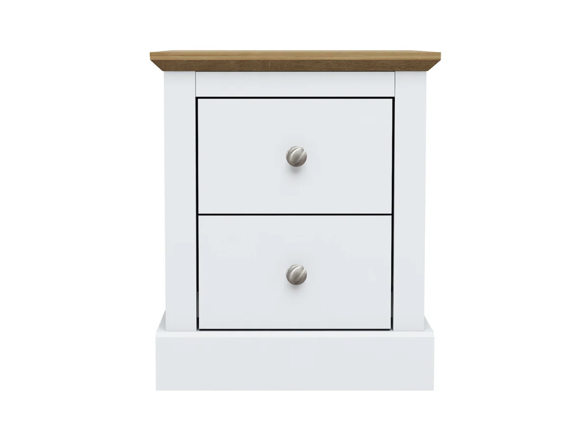 Devonshire Two Drawer Bedside Cabinet White