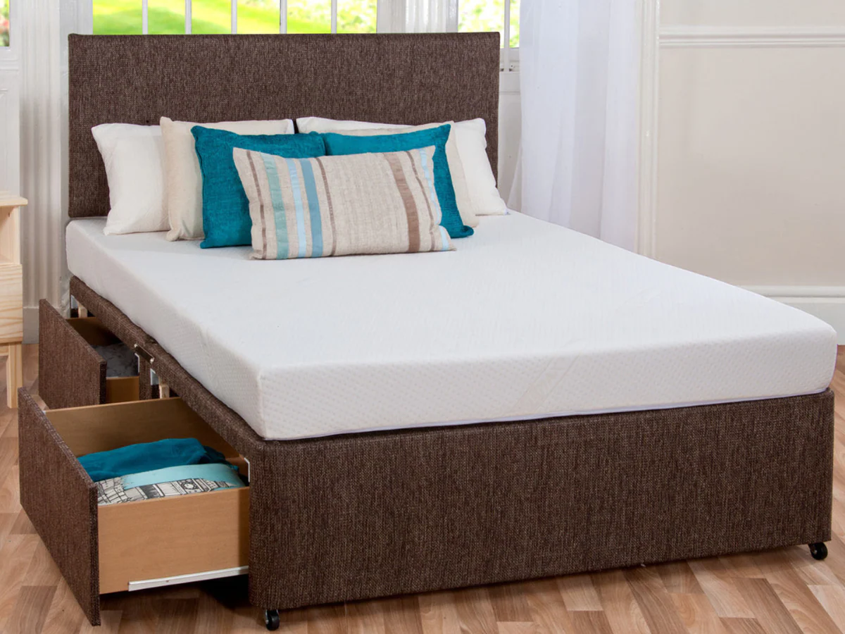 Divan Bed Set with Memory Touch Mattress and Headboard