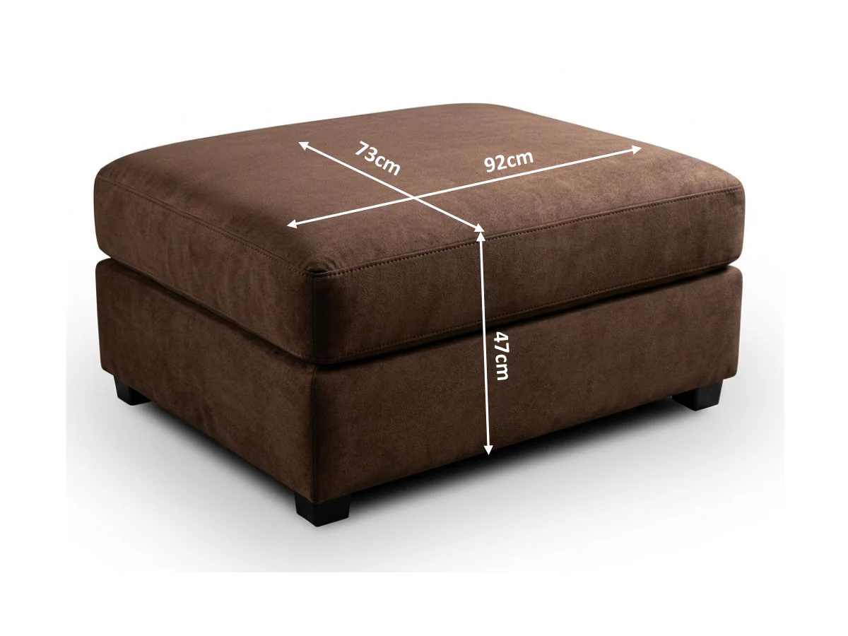 Elise U Shaped Sofa with Storage Footstool Chocolate Fabric - Image 9