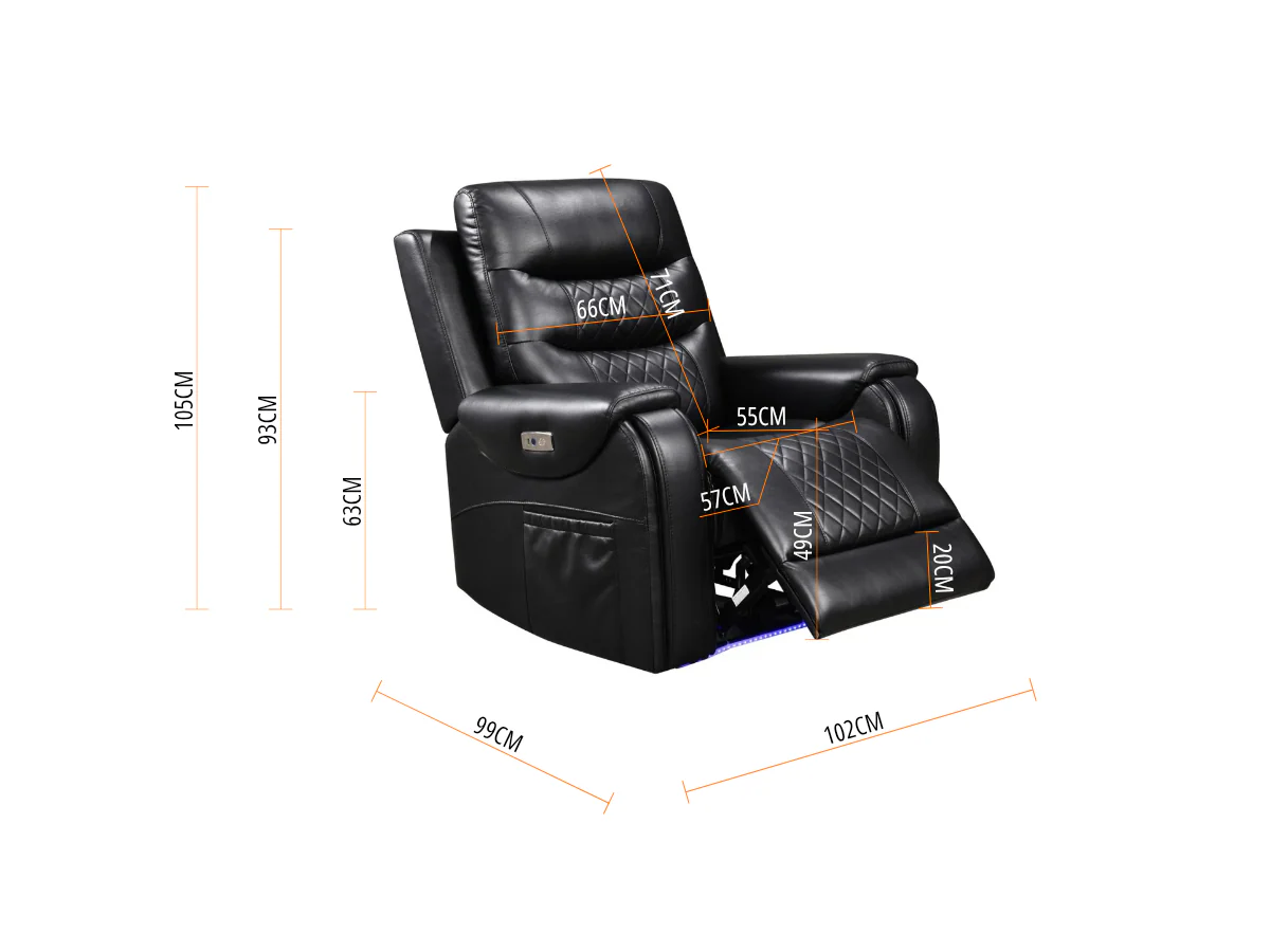 Forbes 3+2+1 Electric Recliner Sofa Set Aire Leather - Image 11