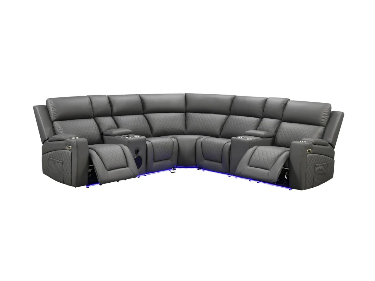 Foster Electric Recliner Corner Sofa Aire Leather