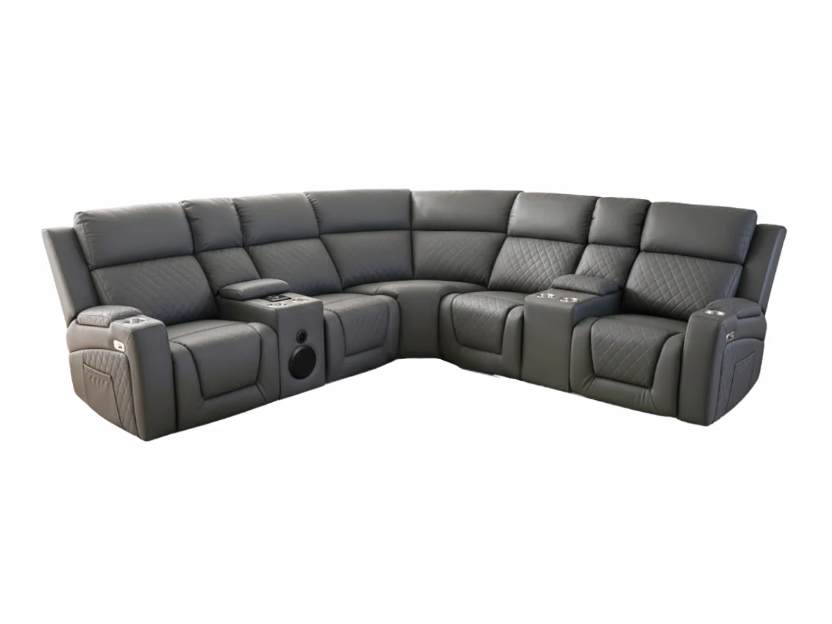 Foster Electric Recliner Corner Sofa Aire Leather - Image 4