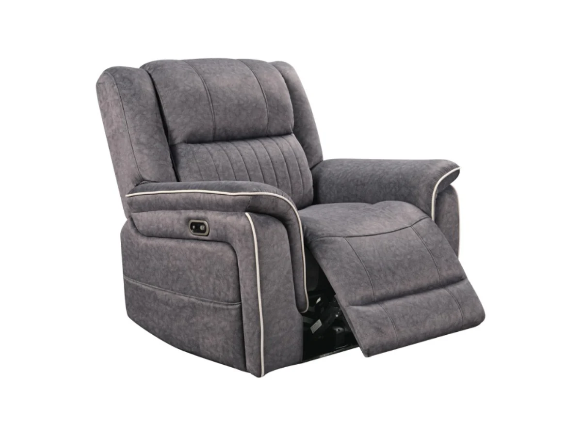 Hannan Electric Recliner Chair Grey Micro Fabric