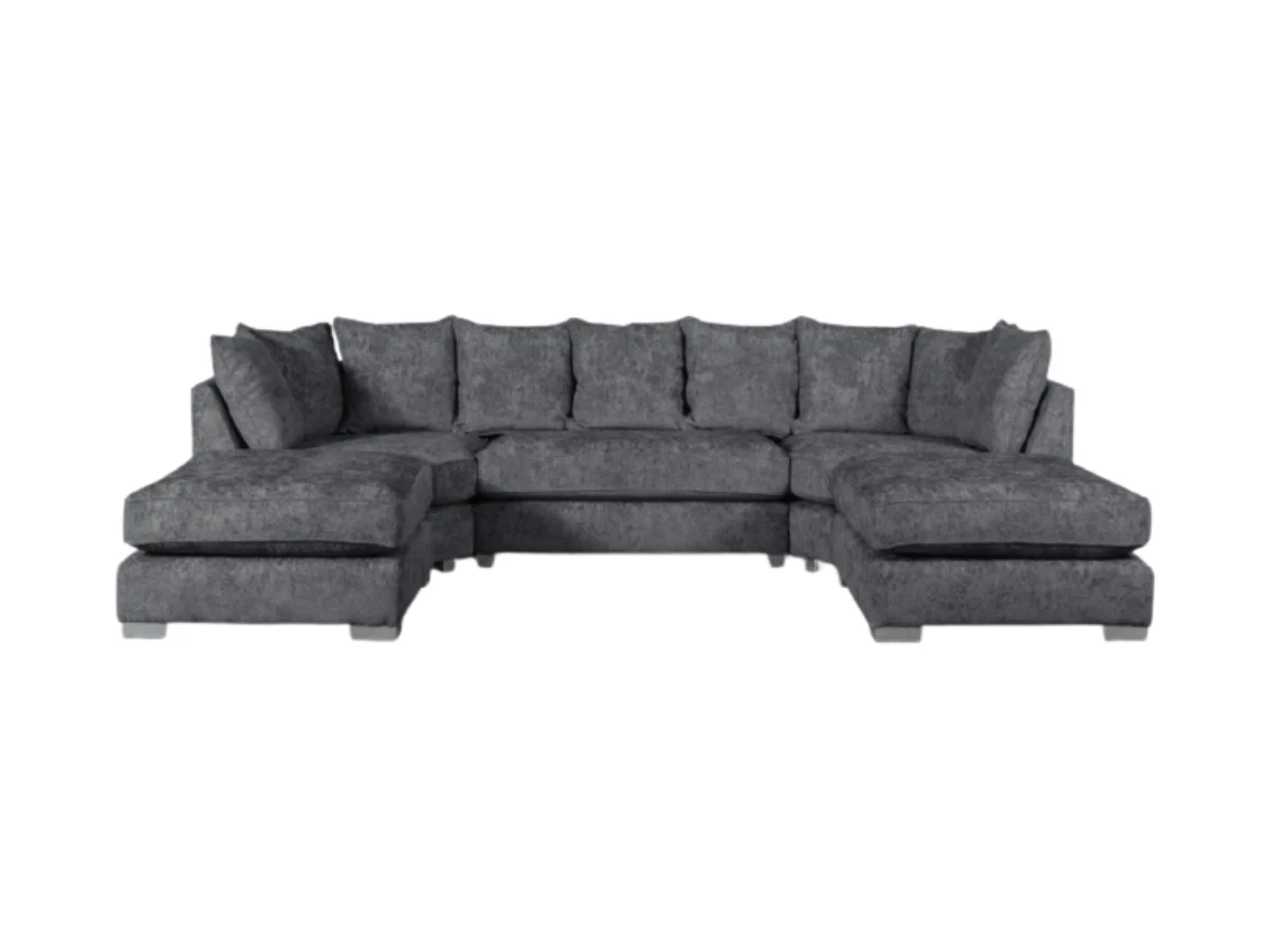 London U Shaped Sofa Soft Chenille - Image 5
