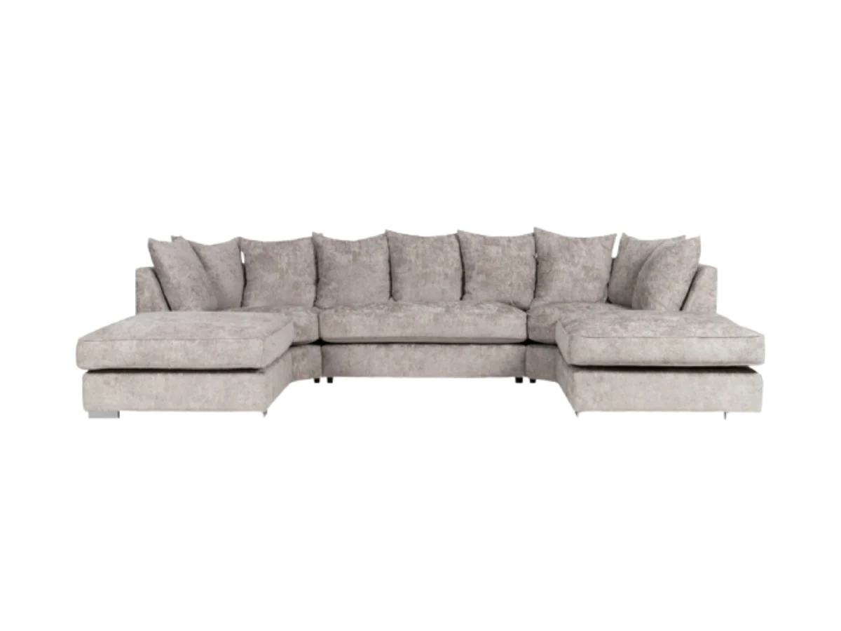 London U Shaped Sofa Soft Chenille - Image 6
