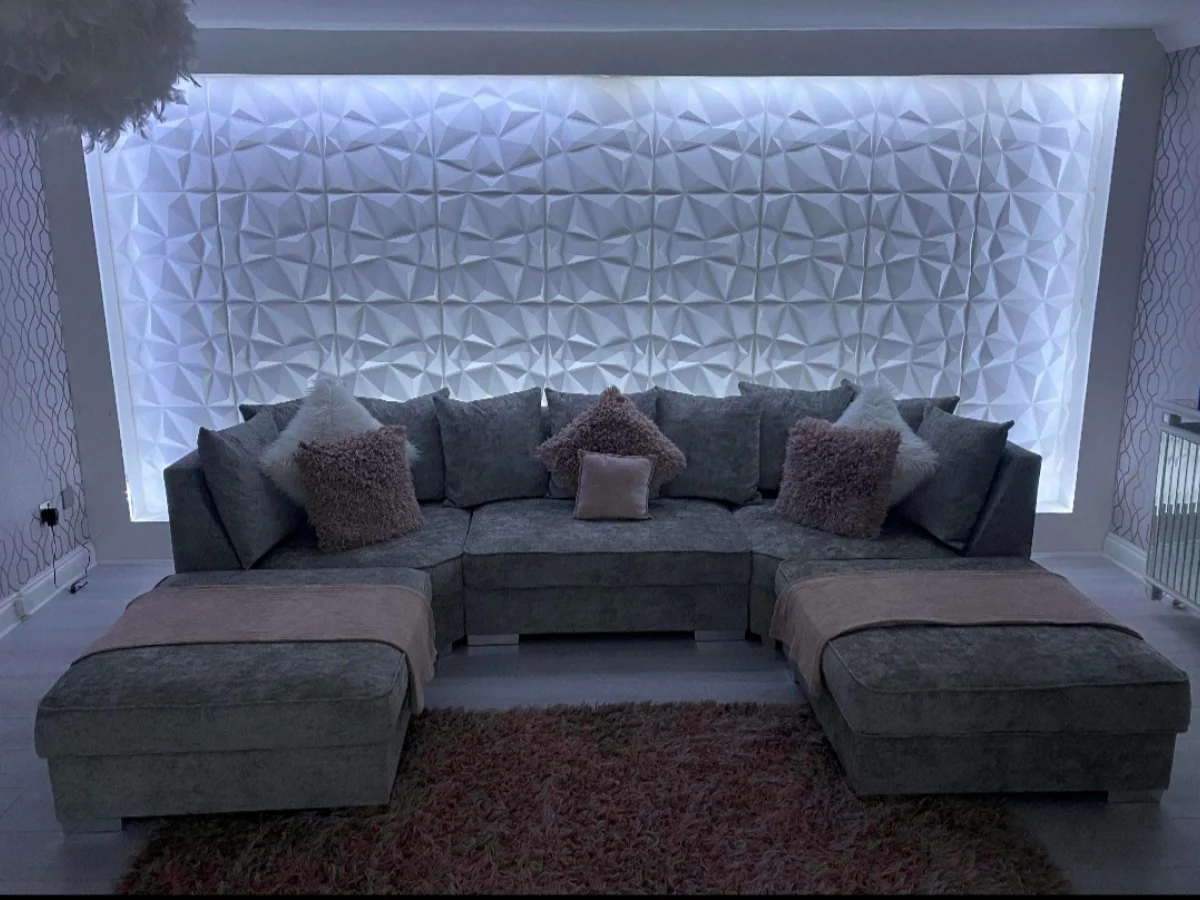 London U Shaped Sofa Soft Chenille - Image 9