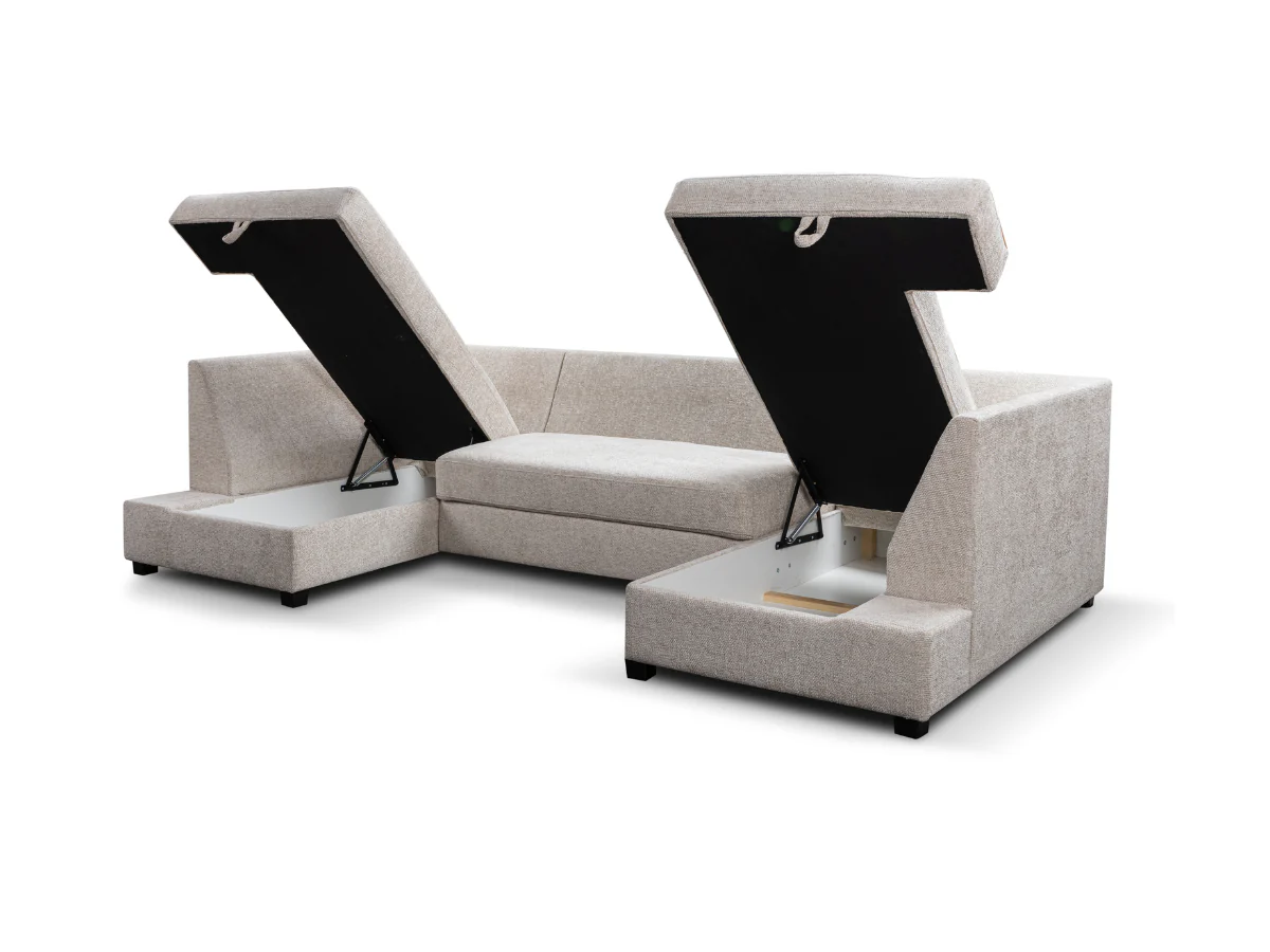 Meridian Enzo Sofa Bed U Shaped with Storage - Image 12
