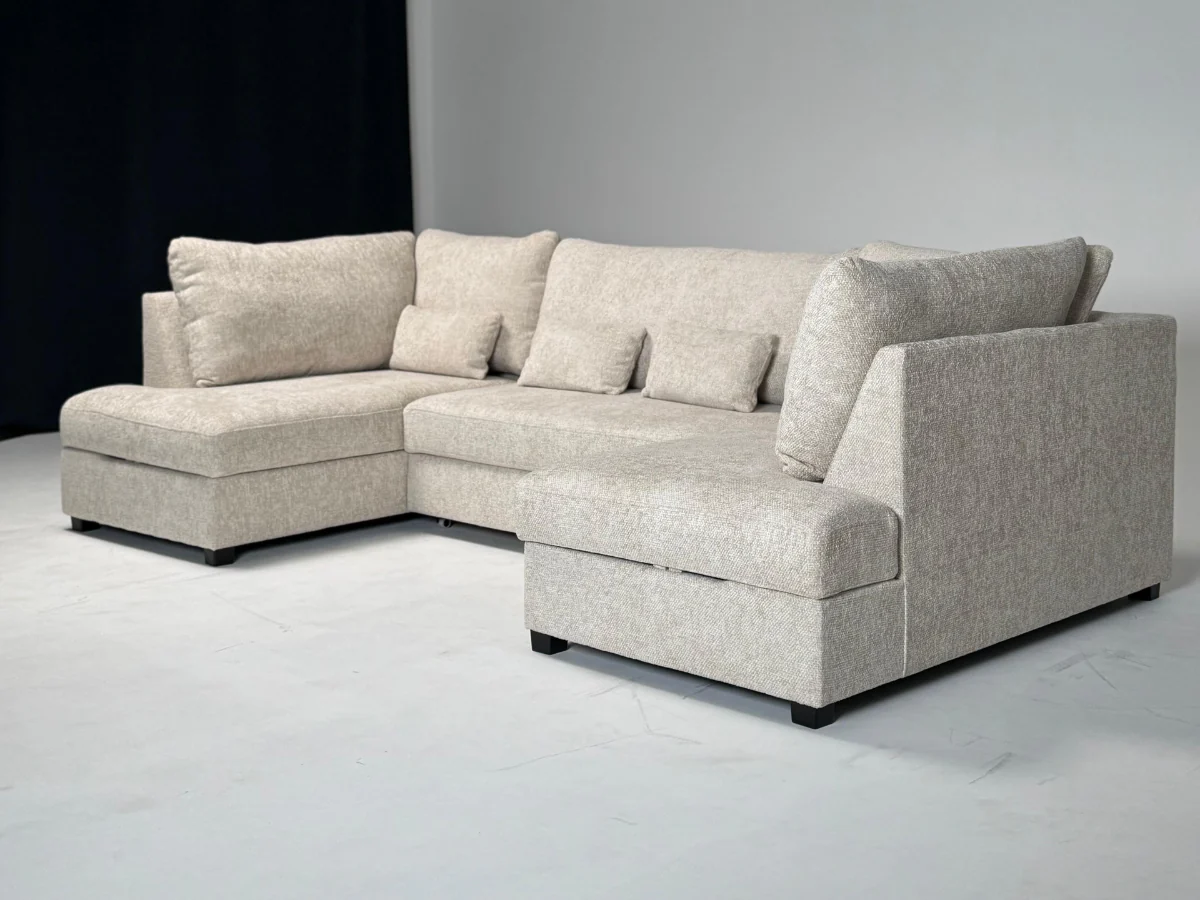 Meridian Enzo Sofa Bed U Shaped with Storage - Image 16