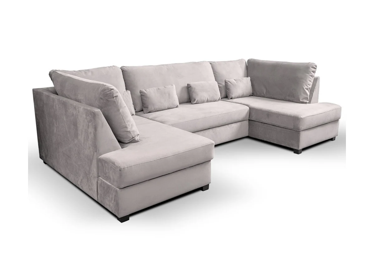 Meridian U Shape Velvet Sofa Bed with Storage - Image 11