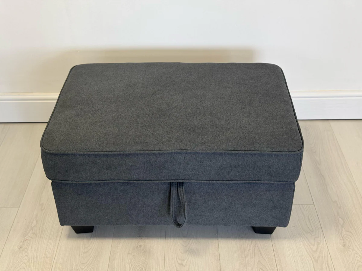Naples Storage Ottoman Grey Chenille - Image 2