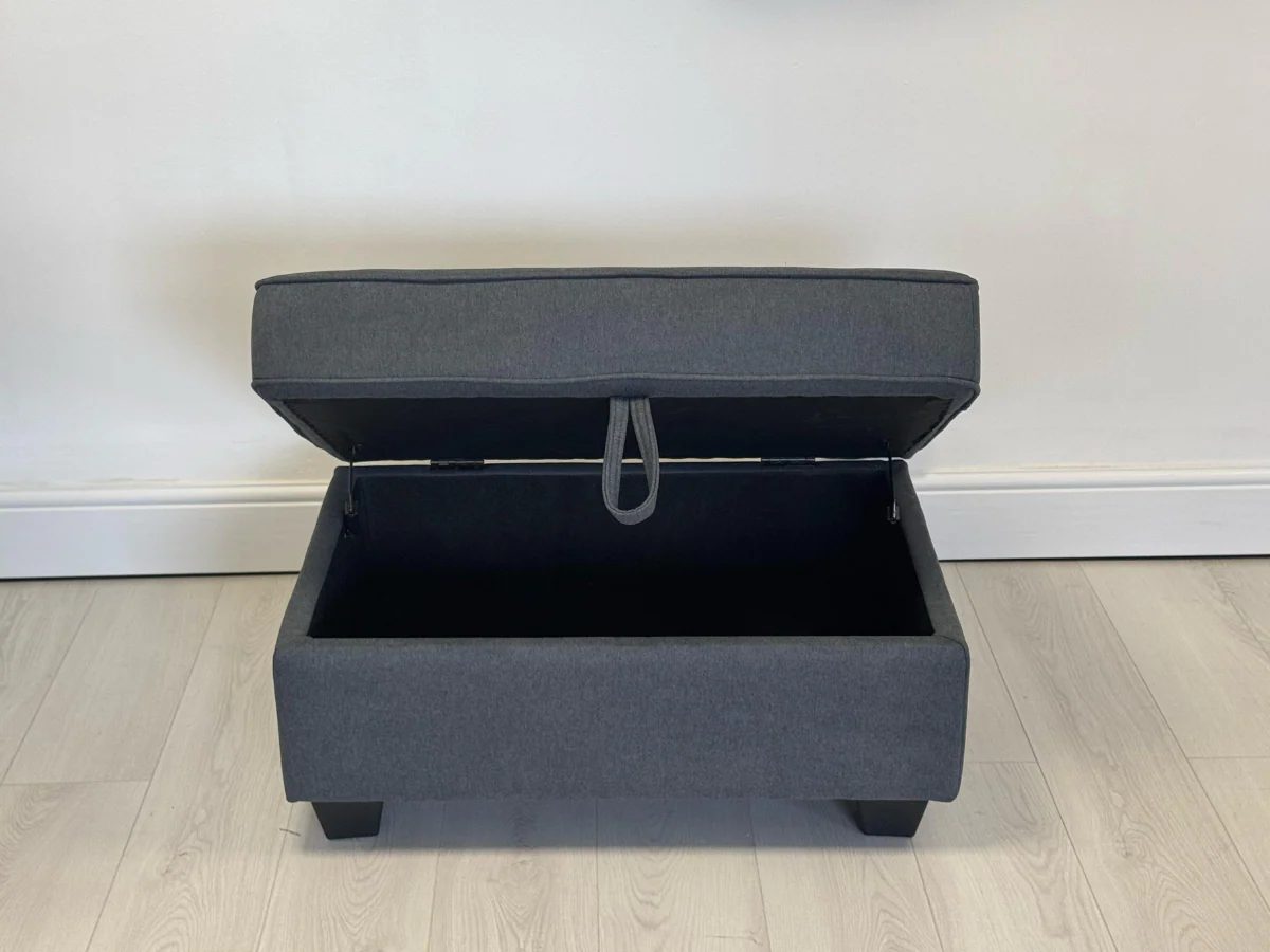 Naples Storage Ottoman Grey Chenille - Image 3
