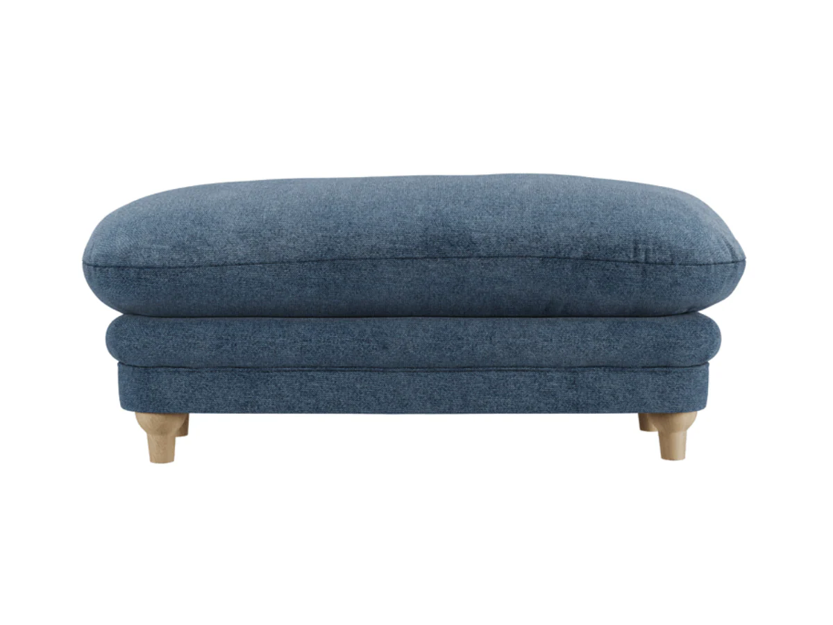 Plumpton Blue Footstool in Denim Blue and Duck Egg Chenille - Image 7