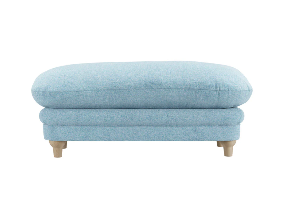 Plumpton Blue Footstool in Denim Blue and Duck Egg Chenille - Image 8